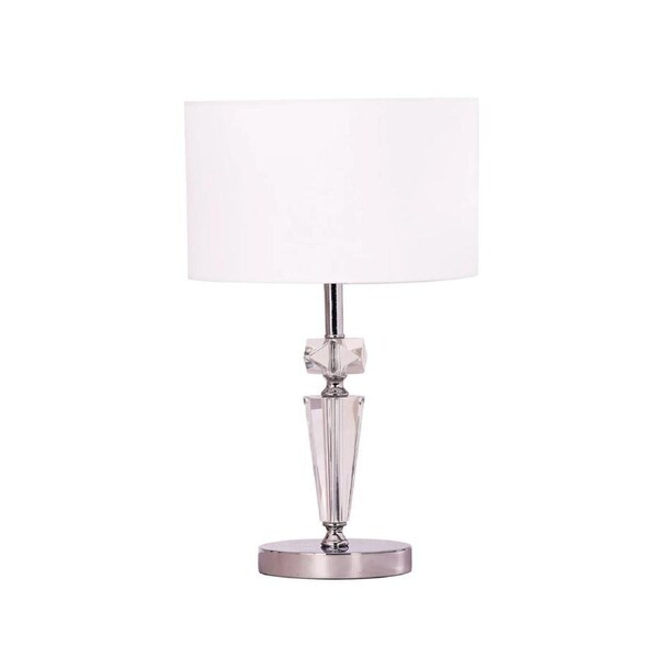 CLA Cristallo Interior Drum Shade Chrome Rod with Crystal Highlight Table Lamp