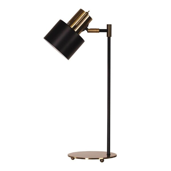 Oriel Ari Mid-Century Task Lamp Black and Antique Brass