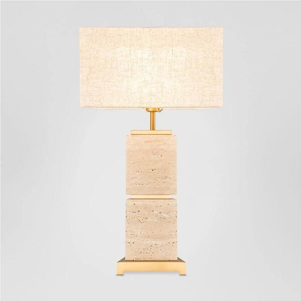 EMAC&LAWTON Ashley Travatine Table Lamp with shade