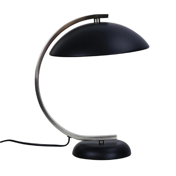 Oriel DECO TABLE LAMP Black Brushed Chrome