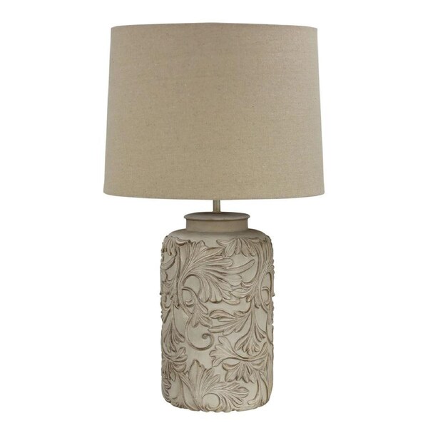 Oriel Lighting ANDORRA Romantic Embossed Floral Table Lamp
