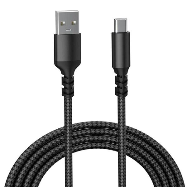 USB Type-C Double Straight Cable, Black - Compatible with Apple, Huawei, Laptops