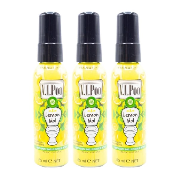 Air Wick V.I.Poo Toilet Spray Lemon Idol 55ml - Pack of 3 Pre-Poo Spray