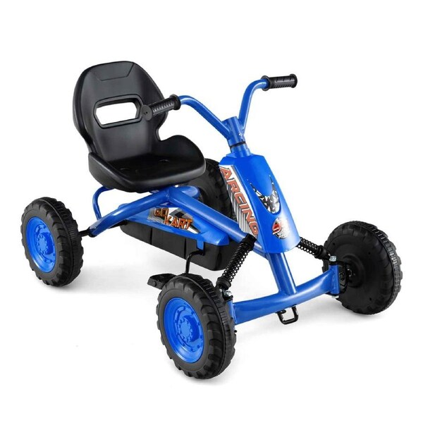 Babyjoy Kids 4 Wheel Ride On Car Toy Pedal Go Kart Outdoor Off-road Racer Cart Navy