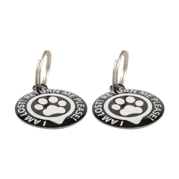 2PK Max & Molly Gotcha Smart Pet ID Tag w/ QR Code 180x100x10mm Black