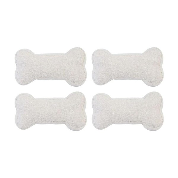 4PK Lilly & Dash Pet Dog Interactive Squeaker Bone Toy 200x150x150mm Milk