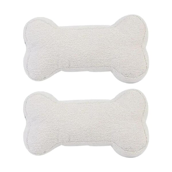2PK Lilly & Dash Pet Dog Interactive Squeaker Bone Toy 200x150x150mm Milk