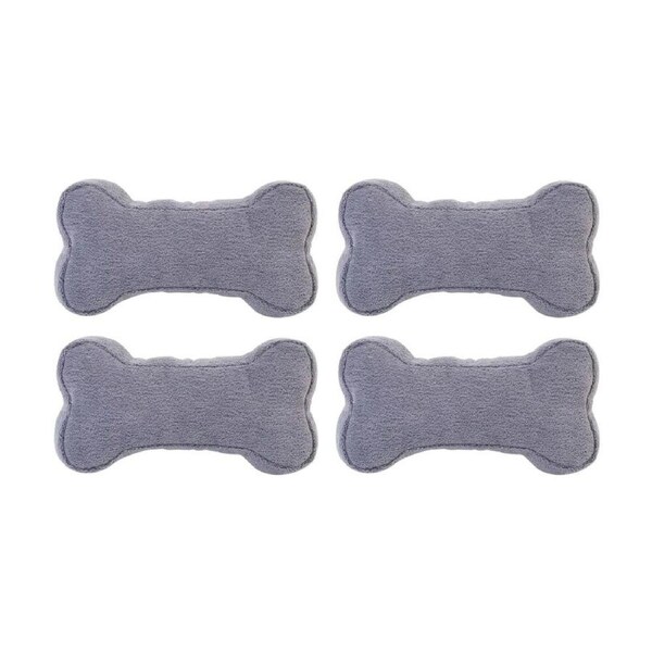 4PK Lilly & Dash Pet Dog Interactive Squeaker Bone Toy 200x150x150mm Charcoal