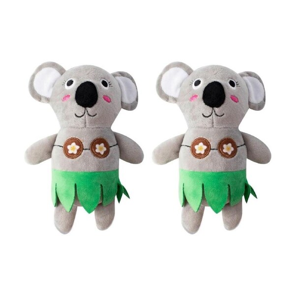 2PK Petshop By Fringe Studio Shake Your Palm Palms Koala Squeaky Plush Dog Toy