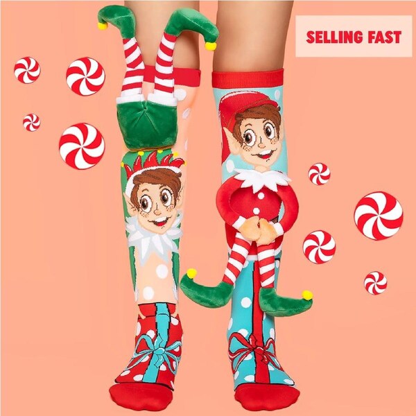 Madmia Socks Ages 3-5 Toddler - ELF Novelty Socks
