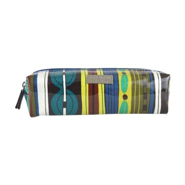 Wicked Sista Zesty Long Cosmetic Bag Waterproof Stripe - Green