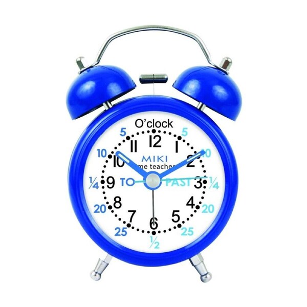 Miki Time Teacher Alarm Clock Glow In The Dark Built-In Light - Blue