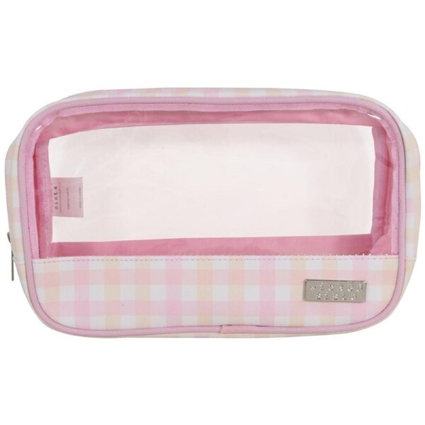 Wicked Sista Clear Cos Bag Cosmetic Makeup Organiser - Pastel Gingham