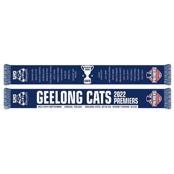 Geelong Cats AFL 2022 Premiers Scarf