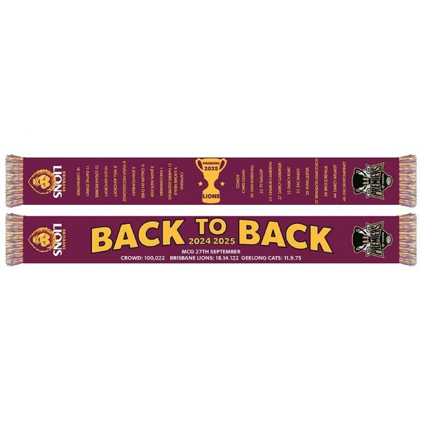 Brisbane Lions 2025 Premiership Scarf