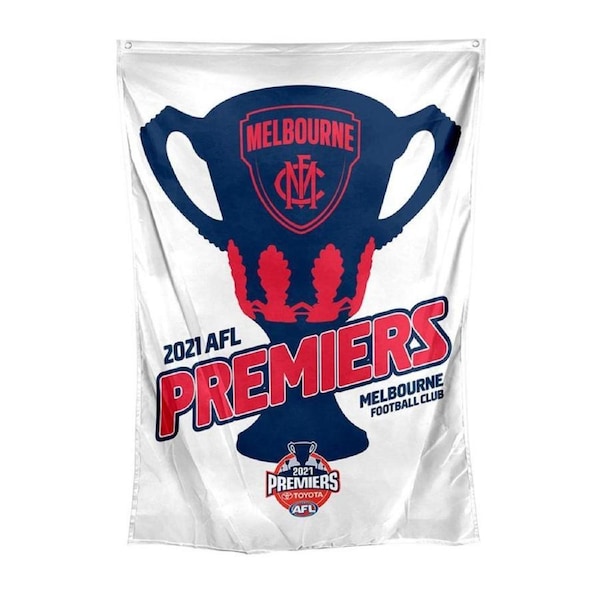 Melbourne Demons 2021 Premiers P1 Wall Flag - White 100 x 70cm