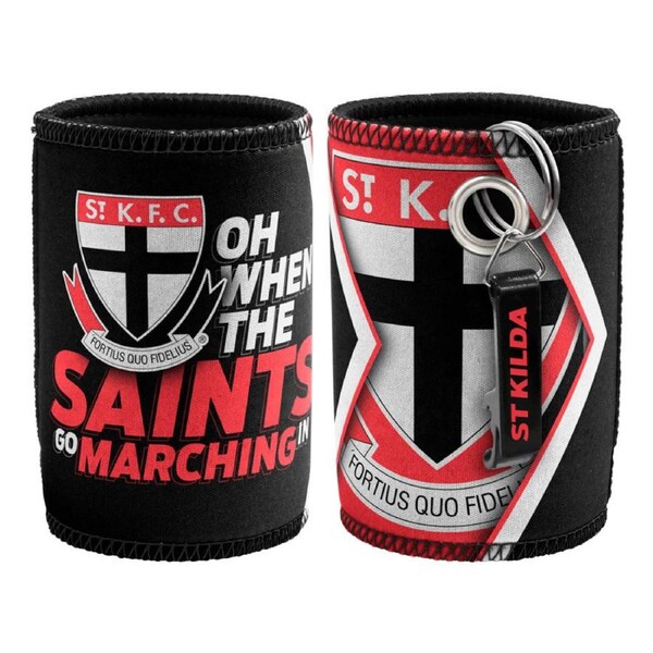 St Kilda Saints Can Cooler + Bottle Opener Pack