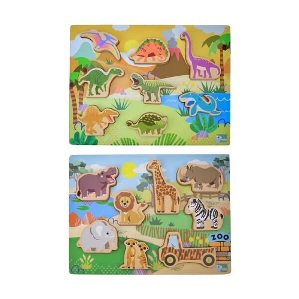 Koala Dream Wooden Chunky Kids Toy Eductaional Puzzle Set Zoo Animals/Dinosaurs