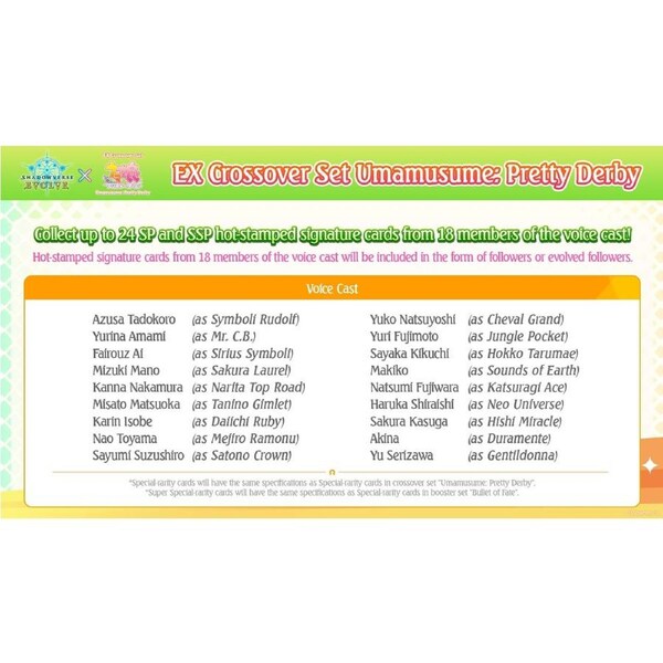 Shadowverse: Evolve X Umamusume Pretty Derby EX Crossover SVE-ECP01 Booster Pack