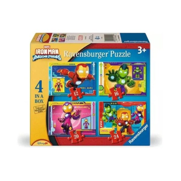 Ravensburger Marvel Iron Man and His Awesome Friends 4 in a Box 12, 16, 20 and 24 Piece Puzzles