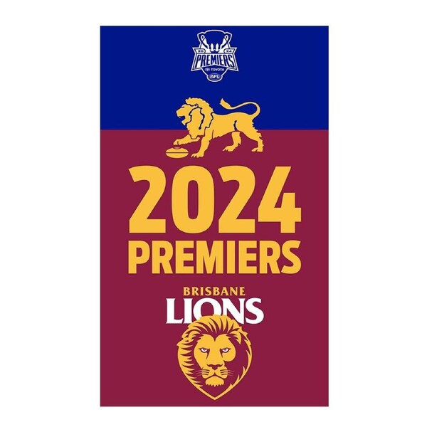 Brisbane Lions 2024 AFL Premiers Flag Supporter