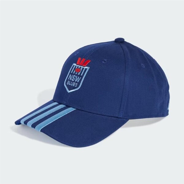 NSW Blues SOO ADIDAS Adults 3-Stripes Baseball Cap - Navy