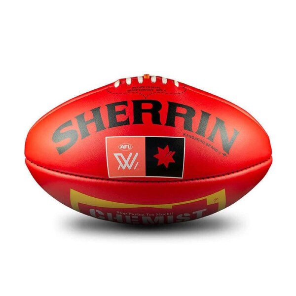 Sherrin KB Red AFLW Game Ball