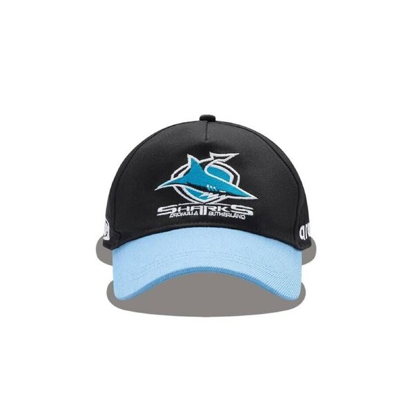 Cronulla Sharks NRL Mens Media Cap - Black/Sky