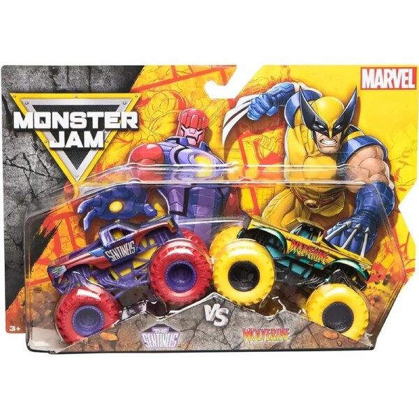 Monster Jam Marvel The Sentinels Vs Wolverine 2pk 1:64 Diecast Vehicle
