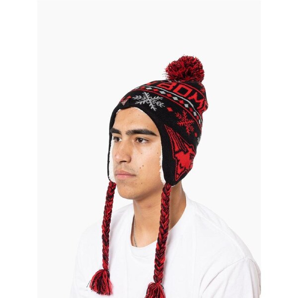 Essendon Bombers AFL Snowflake Beanie - BLACK