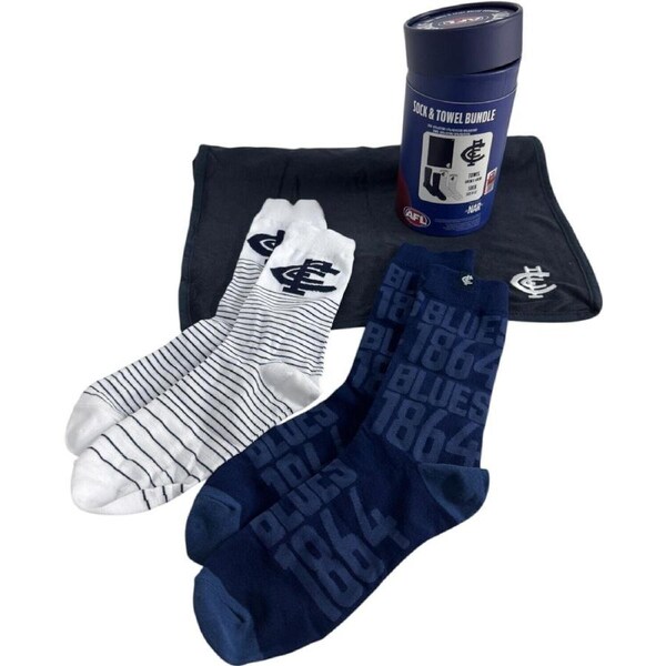 Carlton Blues AFL Sock & Towel 2-Piece Bundle