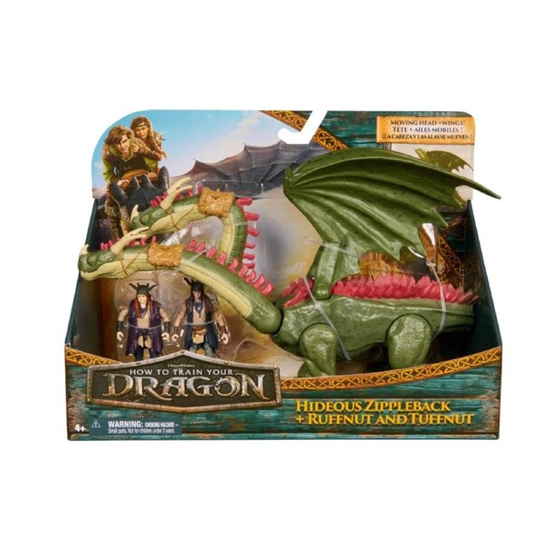 How To Train Your Dragon Hideous Zippleback and Ruffnut & Tuffnut Action Figure Set