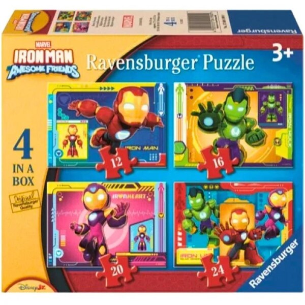 Ravensburger - Iron Man & His Friends 4 in a Box 12/16/20/24