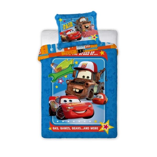 Disney Cars Lightning McQueen Fair Cotton Kids Quilt Cover Set - Toddler Bed Size