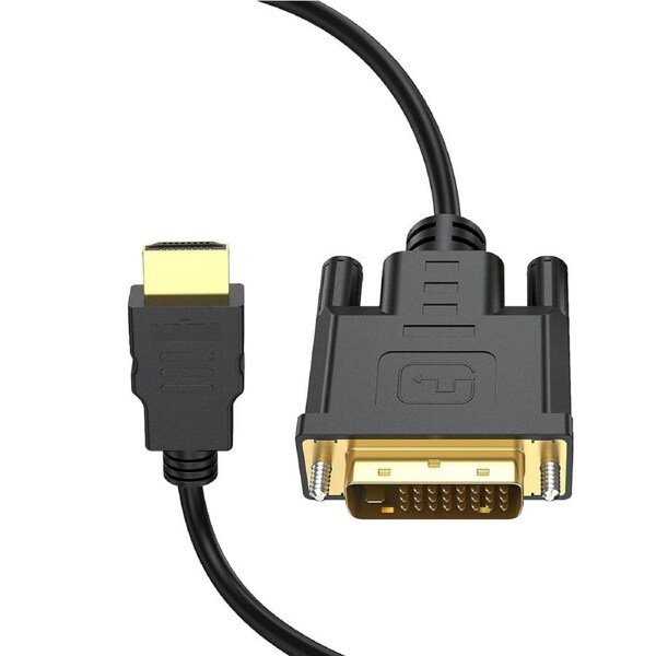 HDMI to DVI-D 24+1 Cable 3m Bi-Directional Male to Male Adapter Cord 1080P Full HD for Monitor Laptop PC PS4 PS3 Projector and TV Box - VELORICA