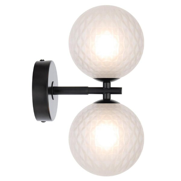 Felton Modern Wall Lamp Light Glass Metal Black Frost Matte