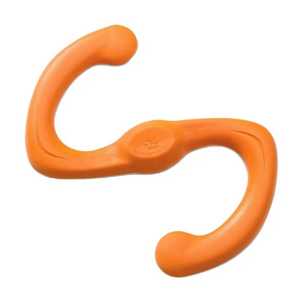 West Paw Bumi Pet Dog Fetch Throwing Soft Chew Toy Small Tangerine