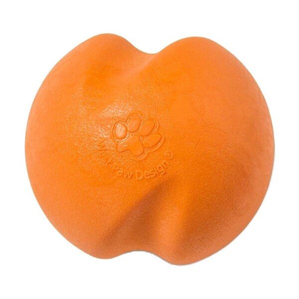 West Paw Jive Pet Dog Ball Throwing Soft Chew Toy Extra Small Tangerine