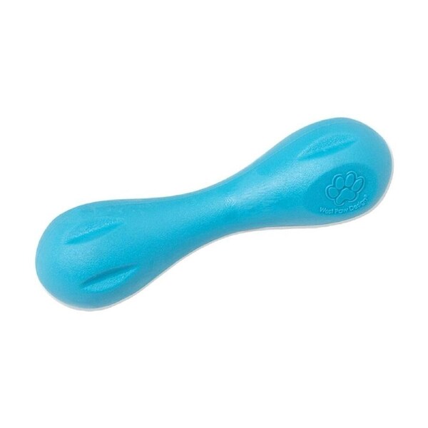 West Paw Hurley Bone Pet Dog Fetch Throwing Chew Toy Small Aqua Blue