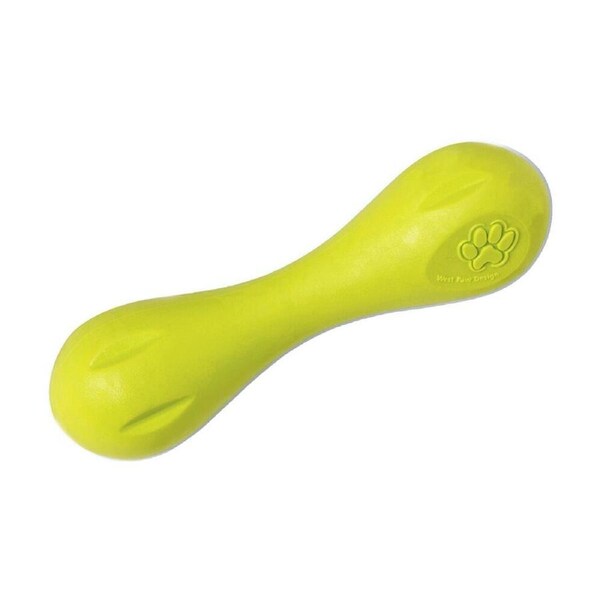 West Paw Hurley Bone Pet Dog Fetch Throwing Chew Toy Small Granny Smith
