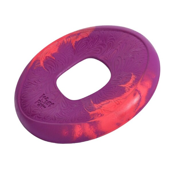 West Paw Sailz Discus Golf Pet Dog Throwing Soft Chew Toy Large Hibiscus