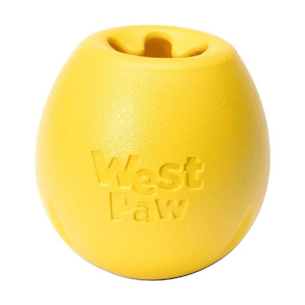 West Paw Rumbl Pet Dog Treat Dispenser Soft Chew Toy Large Dandelion
