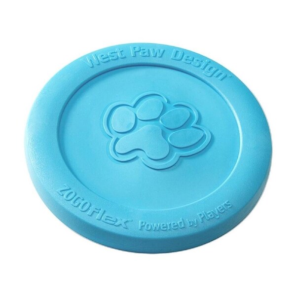 West Paw Zisc Pet Dog Flying Disc Fetch Throwing Toy Large Aqua Blue