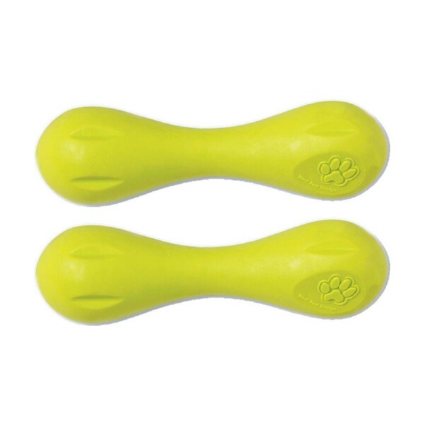 2PK West Paw Hurley Bone Pet Dog Fetch Throwing Chew Toy X Small Granny Smith