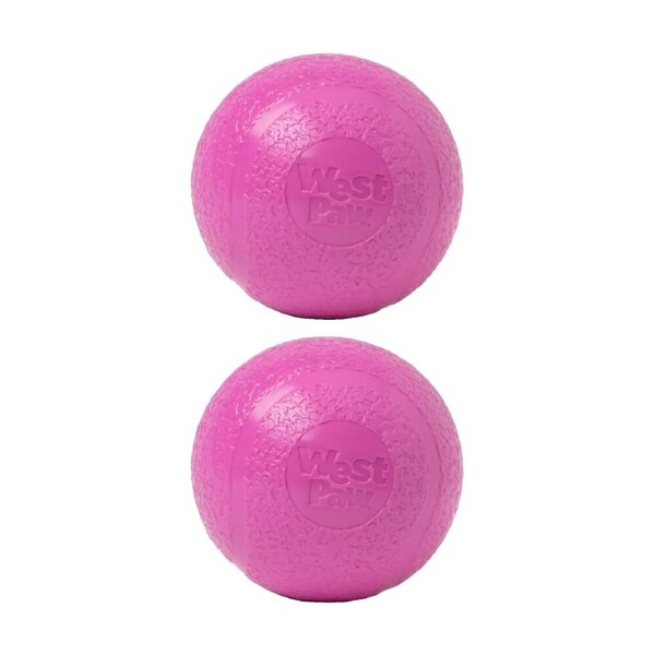 2PK West Paw Echo Boundr Pet Dog Ball Throwing Soft Chew Toy Large Hot Pink