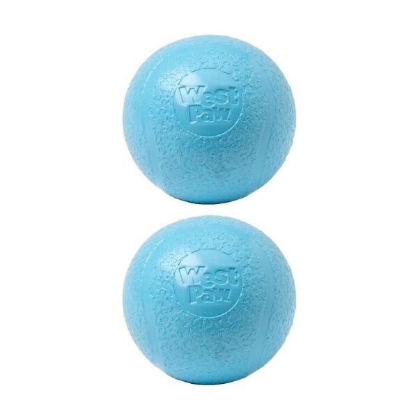 2PK West Paw Echo Boundr Pet Dog Ball Throwing Soft Chew Toy Large Aqua Blue