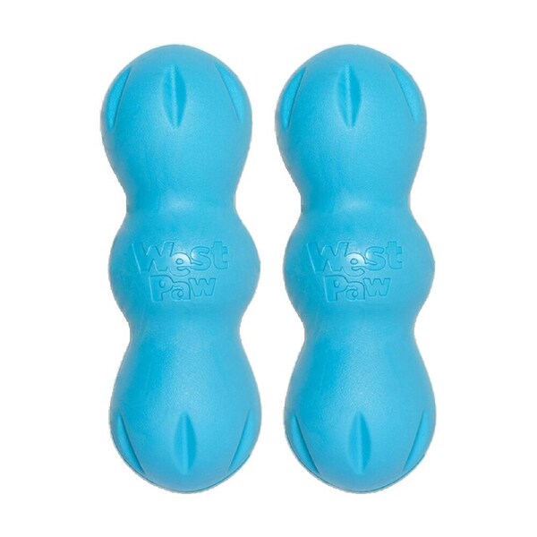2PK West Paw Rumpus Durable Pet Dog Throwing Soft Super Chew Toy Small Aqua Blue