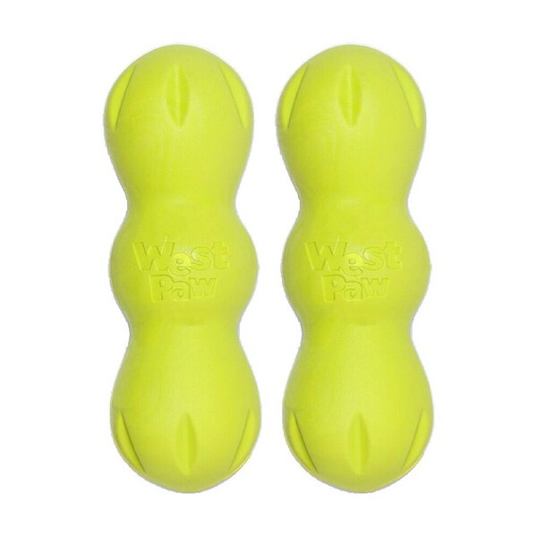 2PK West Paw Rumpus Durable Pet Dog Throwing Soft Super Chew Toy S Granny Smith