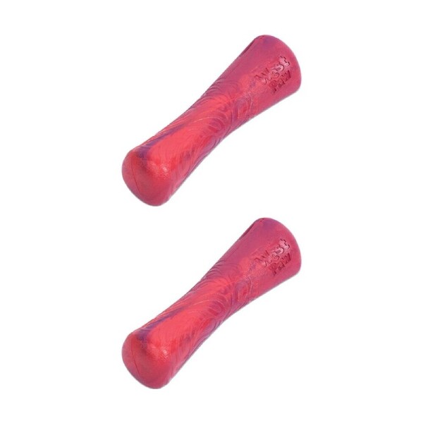 2PK West Paw Drifty Bone Pet Dog Fetch Throwing Soft Chew Toy Small Hibiscus