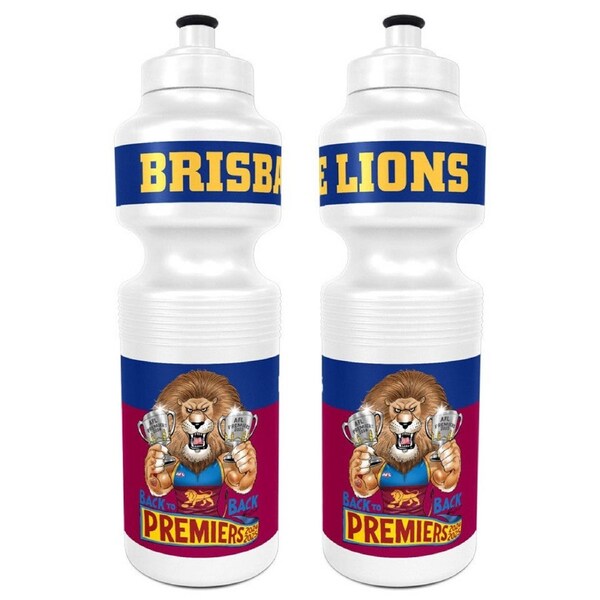 AFL 2025 PREMIERS PLASTIC DRINK BOTTLE - BRISBANE LIONS - BACK 2 BACK